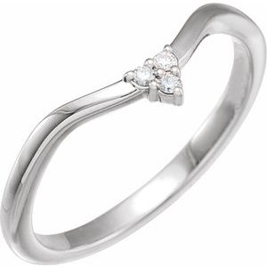14K White .04 CTW Natural Diamond Matching Band - BN & CO JEWELRY