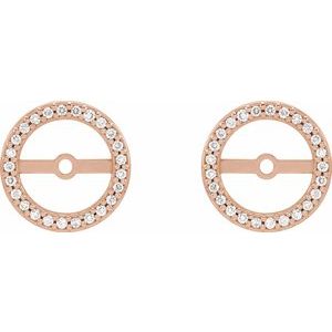 14K Rose 1/8 CTW Natural Diamond Earring Jackets with 7 mm ID - BN & CO JEWELRY