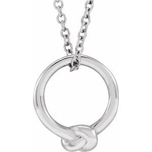 Sterling Silver Circle Knot 18" Necklace - BN & CO JEWELRY