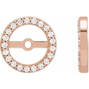 14K Rose 1/10 CTW Natural Diamond Earring Jackets with 6.1 mm ID - BN & CO JEWELRY
