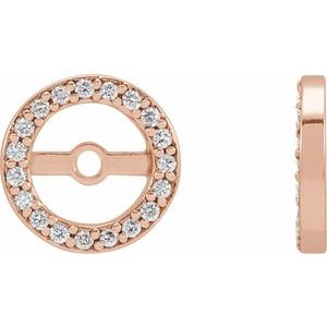 14K Rose 1/8 CTW Natural Diamond Earring Jackets with 5.3 mm ID - BN & CO JEWELRY