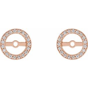14K Rose 1/8 CTW Natural Diamond Earring Jackets with 5.3 mm ID - BN & CO JEWELRY