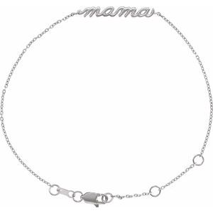 Sterling Silver Mama 6 1/2-7 1/2" Bracelet - BN & CO JEWELRY