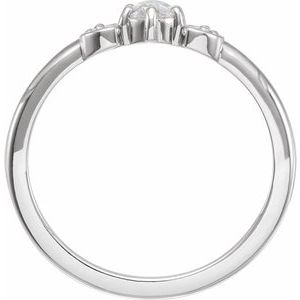 14K White 1/6 CTW Natural Rose-Cut Diamond Stackable Ring - BN & CO JEWELRY