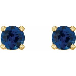 14K Yellow Natural Blue Sapphire Earrings - BN & CO JEWELRY