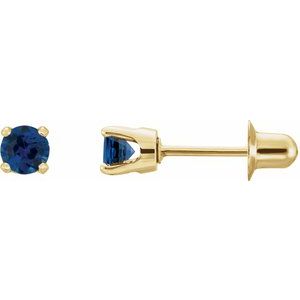 14K Yellow Natural Blue Sapphire Earrings - BN & CO JEWELRY