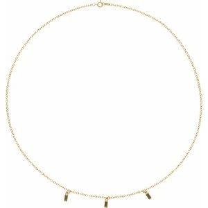 14K Yellow Natural Green Tourmaline 16" Necklace - BN & CO JEWELRY