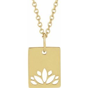 14K Yellow Lotus 16-18" Necklace - BN & CO JEWELRY