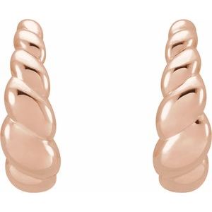 14K Rose Rope Dome Hoop Earrings - BN & CO JEWELRY