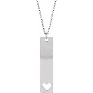 Sterling Silver Engravable Bar 16-18" Necklace - BN & CO JEWELRY