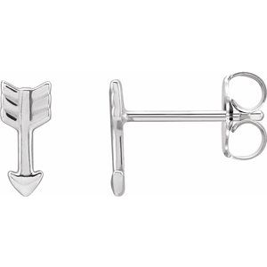 14K White Arrow Stud Earrings - BN & CO JEWELRY