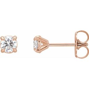 14K Rose 3/8 CTW Natural Diamond Claw-Prong Cocktail-Style Stud Earrings - BN & CO JEWELRY