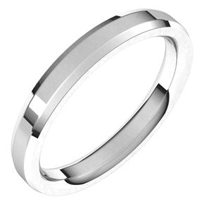 14K White 3 mm Beveled-Edge Comfort-Fit Band Size 4 - BN & CO JEWELRY