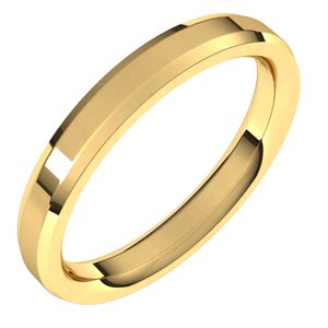 14K Yellow 3 mm Beveled-Edge Comfort-Fit Band Size 7 - BN & CO JEWELRY