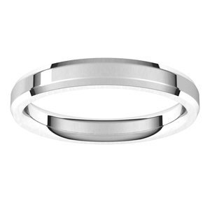 14K White 3 mm Beveled-Edge Comfort-Fit Band Size 11.5 - BN & CO JEWELRY