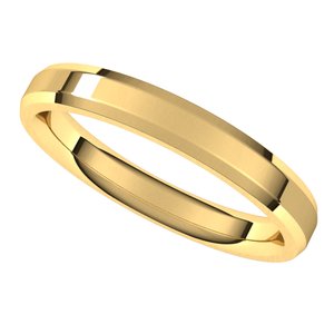 10K Yellow 3 mm Beveled-Edge Comfort-Fit Band Size 10.5 - BN & CO JEWELRY
