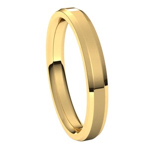 10K Yellow 3 mm Beveled-Edge Comfort-Fit Band Size 10.5 - BN & CO JEWELRY