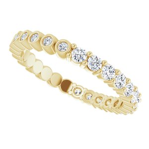 14K Yellow 1/2 CTW Natural Diamond Reversible Eternity Band Size 5 - BN & CO JEWELRY