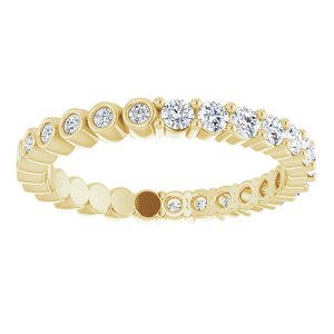 14K Yellow 1/2 CTW Natural Diamond Reversible Eternity Band Size 5 - BN & CO JEWELRY