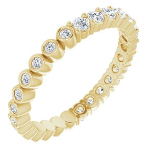 14K Yellow 1/2 CTW Natural Diamond Reversible Eternity Band Size 5 - BN & CO JEWELRY