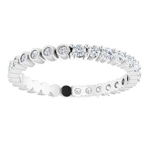 14K White 1/2 CTW Natural Diamond Reversible Eternity Band Size 7.5 - BN & CO JEWELRY