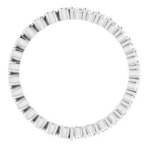 14K White 1/2 CTW Natural Diamond Reversible Eternity Band Size 7.5 - BN & CO JEWELRY