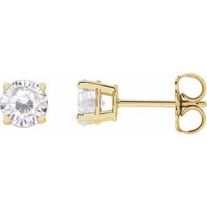 14K Yellow 5 mm Stuller Lab-Grown Moissanite Stud Earrings with Friction Post - BN & CO JEWELRY