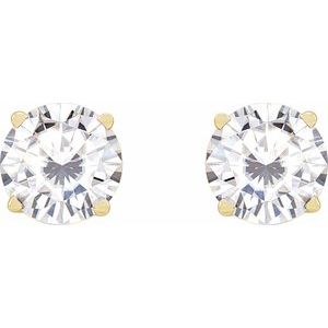 14K Yellow 6.5 mm Stuller Lab-Grown Moissanite Stud Earrings with Friction Post - BN & CO JEWELRY