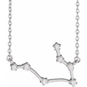 14K White 1/6 CTW Natural Diamond Gemini 16-18" Necklace - BN & CO JEWELRY