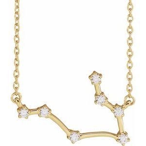 14K Yellow 1/6 CTW Natural Diamond Gemini 16-18" Necklace - BN & CO JEWELRY