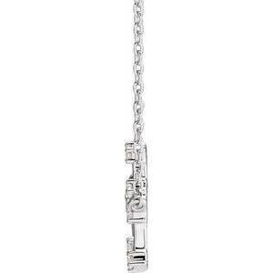 14K White 1/6 CTW Natural Diamond Gemini 16-18" Necklace - BN & CO JEWELRY