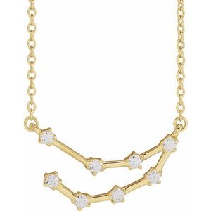 14K Yellow 1/6 CTW Natural Diamond Capricorn 16-18" Necklace - BN & CO JEWELRY