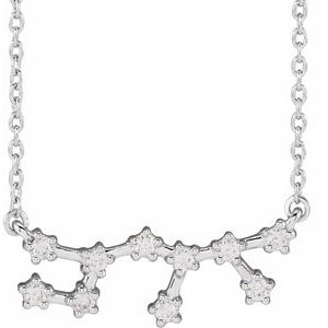 14K White 1/5 CTW Natural Diamond Sagittarius 16-18" Necklace - BN & CO JEWELRY