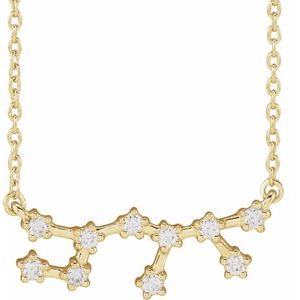 14K Yellow 1/5 CTW Natural Diamond Sagittarius 16-18" Necklace - BN & CO JEWELRY