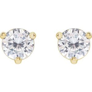 14K Yellow 5 mm Round Stuller Lab-Grown Moissaniteâ„¢ Earrings - BN & CO JEWELRY