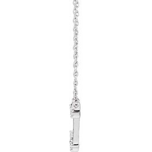 14K White 1/10 CTW Natural Diamond Aquarius 16-18" Necklace - BN & CO JEWELRY