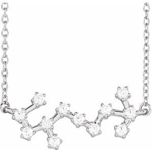 14K White 1/4 CTW Natural Diamond Scorpio 16-18" Necklace - BN & CO JEWELRY