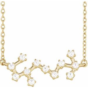 14K Yellow 1/4 CTW Natural Diamond Scorpio 16-18" Necklace - BN & CO JEWELRY