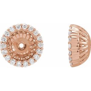 14K Rose 1/5 CTW Diamond Earring Jackets with 6.1 mm ID - BN & CO JEWELRY