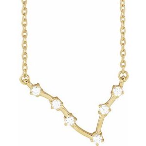 14K Yellow 1/8 CTW Natural Diamond Pisces 16-18" Necklace - BN & CO JEWELRY