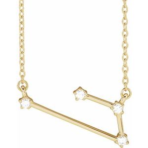 14K Yellow .08 CTW Natural Diamond Aries 16-18" Necklace - BN & CO JEWELRY