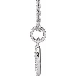 14K White .08 CTW Natural Diamond Peace 16-18" Necklace - BN & CO JEWELRY