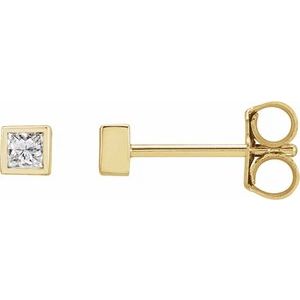 14K Yellow 1/6 CTW Natural Diamond Bezel-Set Earrings - BN & CO JEWELRY