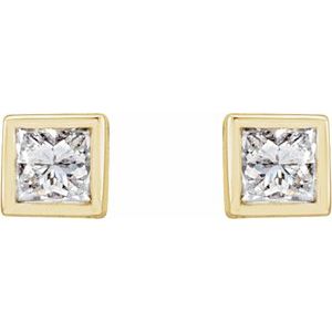 14K Yellow 1/6 CTW Natural Diamond Bezel-Set Earrings - BN & CO JEWELRY