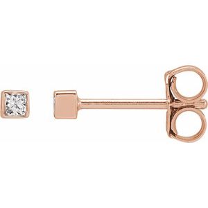 14K Rose .05 CTW Natural Diamond Bezel-Set Earrings - BN & CO JEWELRY