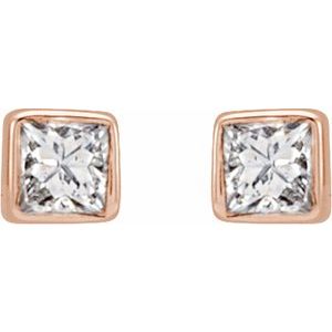 14K Rose .05 CTW Natural Diamond Bezel-Set Earrings - BN & CO JEWELRY