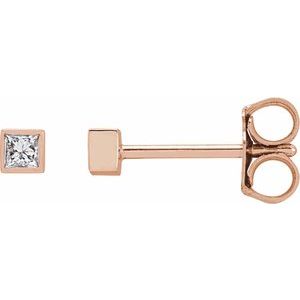 14K Rose .07 CTW Natural Diamond Bezel-Set Earrings - BN & CO JEWELRY