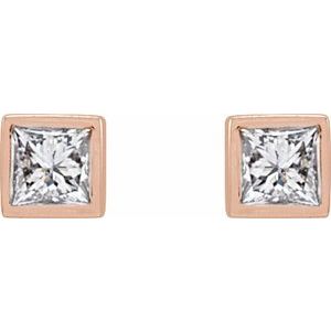14K Rose .07 CTW Natural Diamond Bezel-Set Earrings - BN & CO JEWELRY