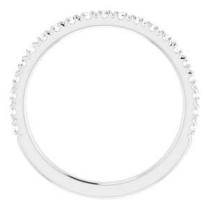 14K White 1/4 CTW Natural Diamond French-Set Matching Band - BN & CO JEWELRY