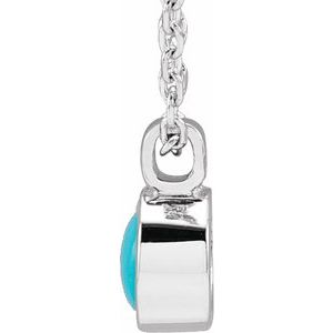 Sterling Silver Natural Turquoise Bezel-Set 16-18" Necklace - BN & CO JEWELRY